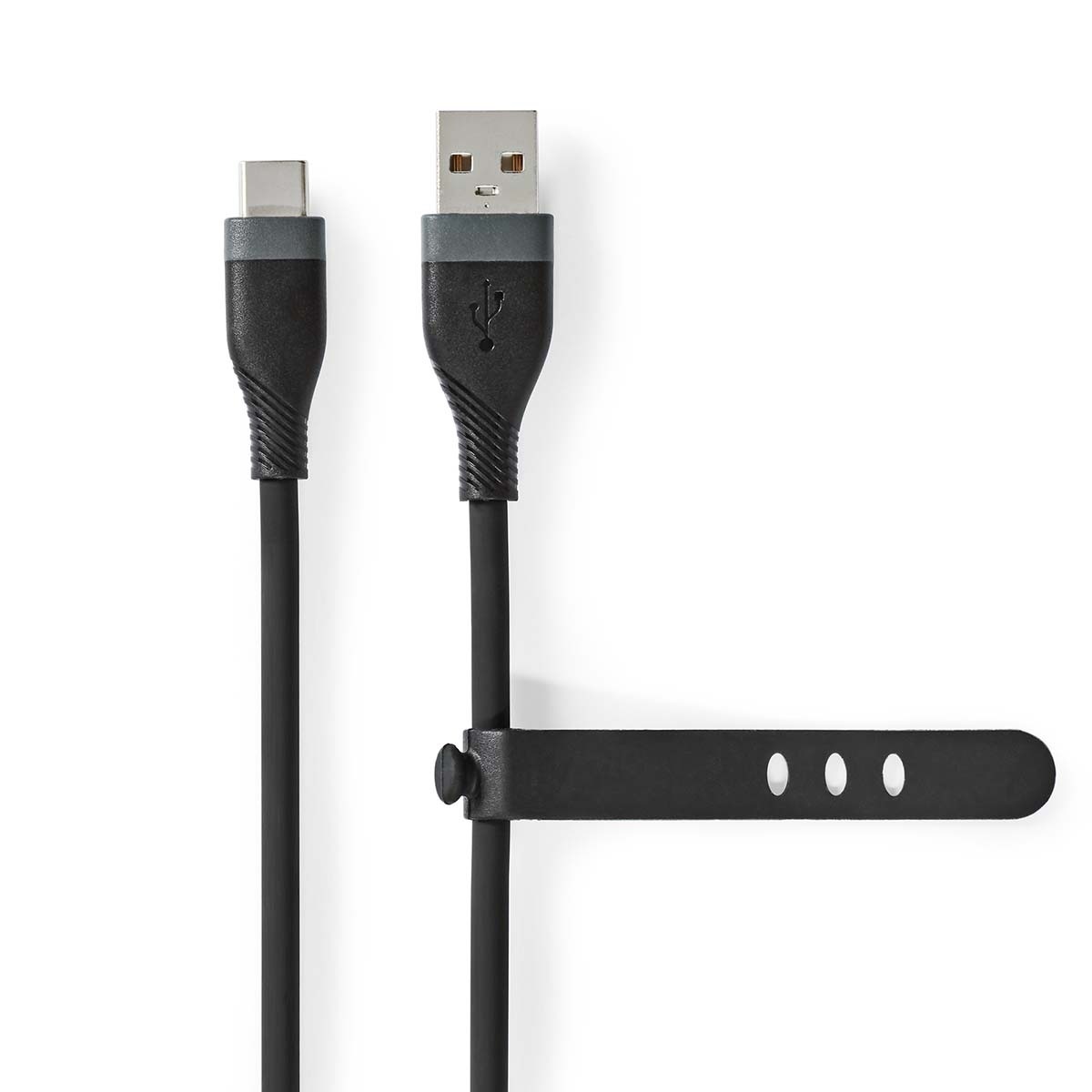 Nedis USB-C naar USB-A siliconen kabel - USB2.0 - PD 15W / zwart - 1,5 meter