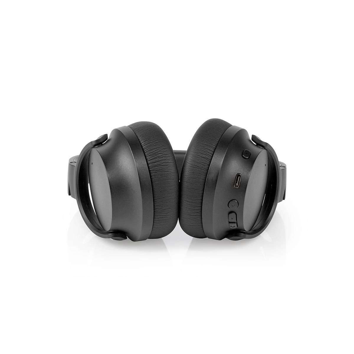 Nedis premium stereo over-ear Bluetooth hoofdtelefoon met microfoon en Active Noise Cancelling / zwart - Afbeelding 4