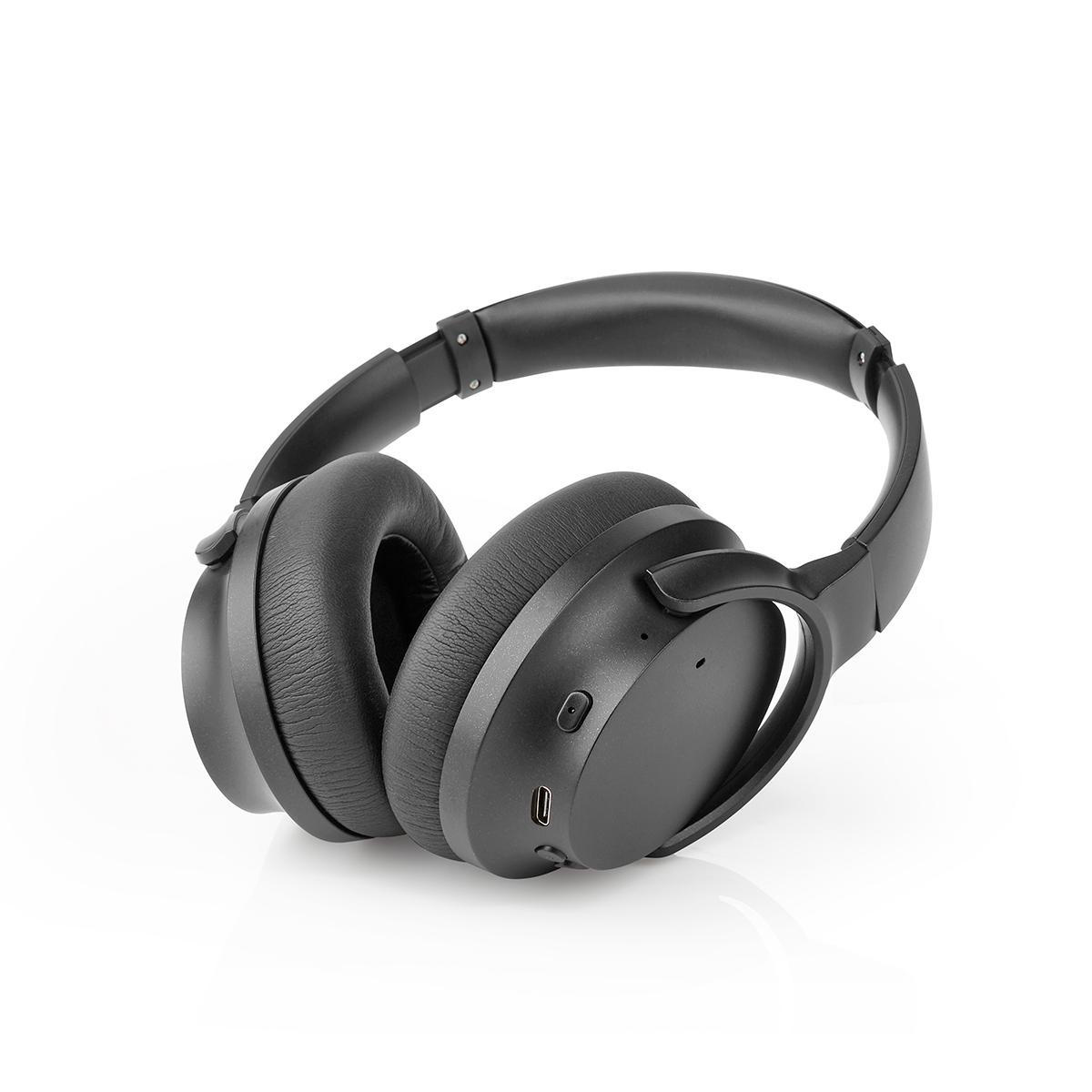 Nedis premium stereo over-ear Bluetooth hoofdtelefoon met microfoon en Active Noise Cancelling / zwart - Afbeelding 5
