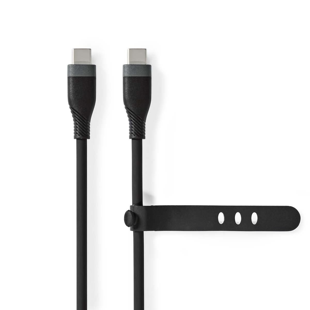 Nedis USB-C naar USB-C siliconen kabel - USB2.0 - PD 60W / zwart - 1,5 meter