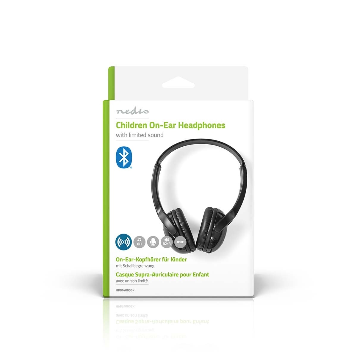 Nedis Bluetooth on-ear kinderhoofdtelefoon met microfoon | zwart - Afbeelding 9