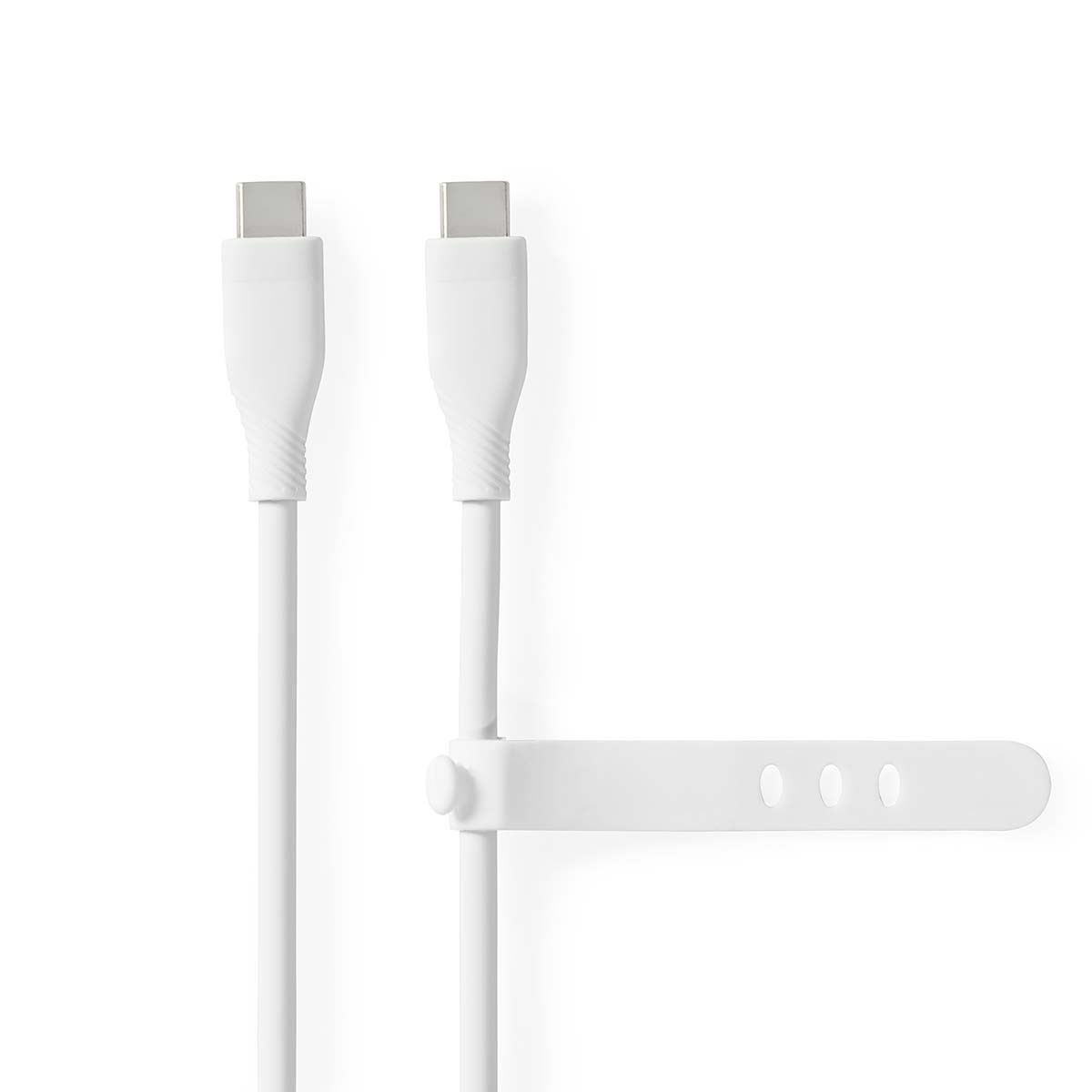 Nedis USB-C naar USB-C siliconen kabel - USB2.0 - PD 60W / wit - 1,5 meter