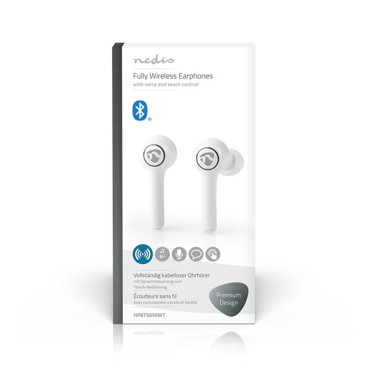 Nedis premium True Wireless Stereo in-ear Bluetooth earphones met microfoon en opbergcase - USB-C / wit - Afbeelding 10
