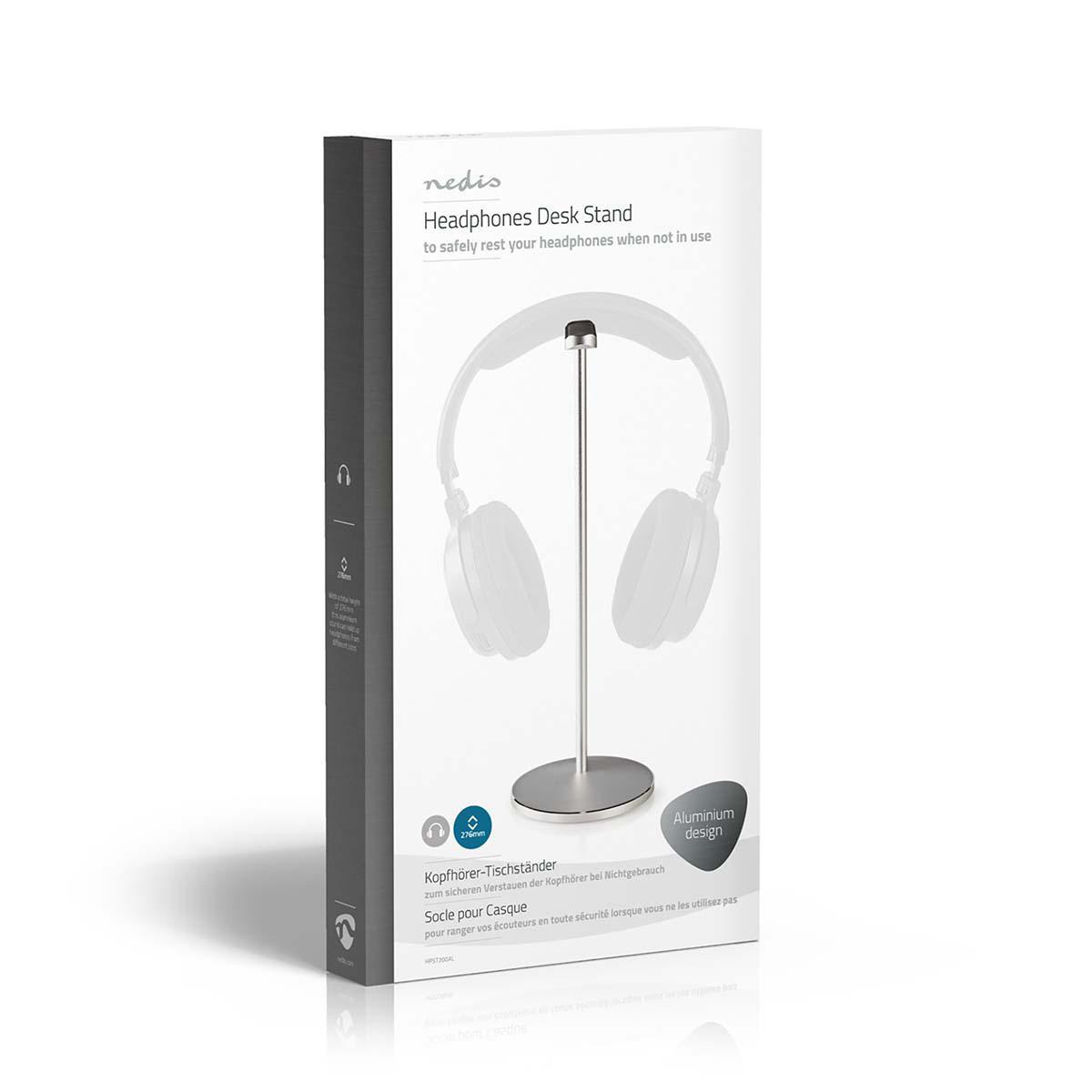 Nedis premium tafelstandaard voor hoofdtelefoons en headsets / zilver - Afbeelding 5