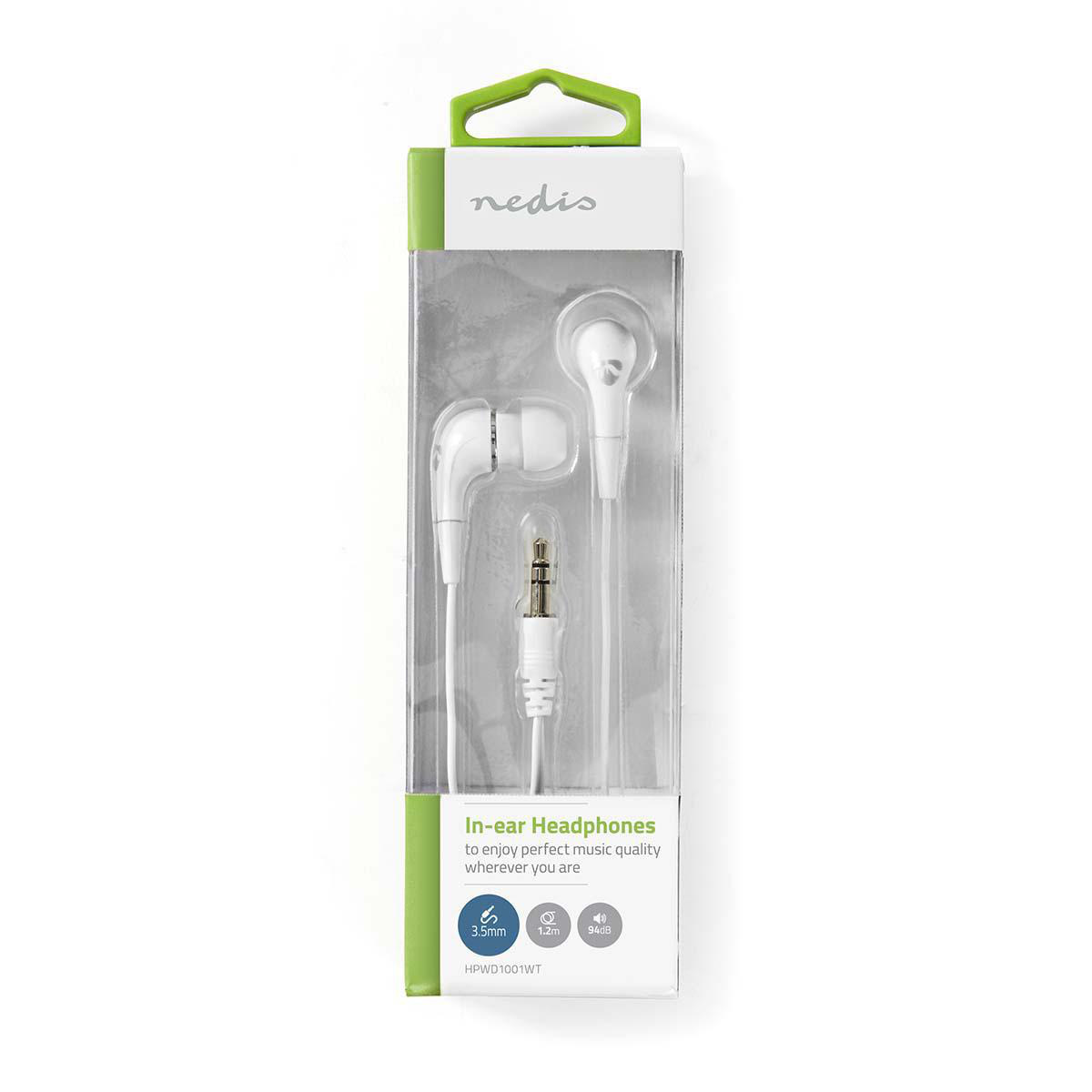 Bedrade Koptelefoon | 3,5 mm | Kabellengte: 1.20 m | Volumebediening | Wit - Afbeelding 2