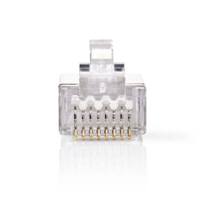 RJ45-Connector | Male | Solid STP CAT6 | Recht | Verguld | 10 Stuks | Polycarbonate | Transparant | Doos
