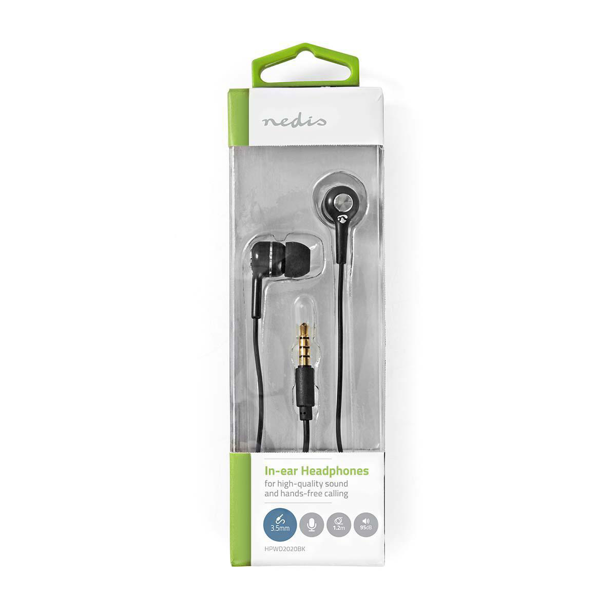 Bedrade Koptelefoon | 3,5 mm | Kabellengte: 1.20 m | Ingebouwde microfoon | Volumebediening | Zilver / Zwart - Afbeelding 2