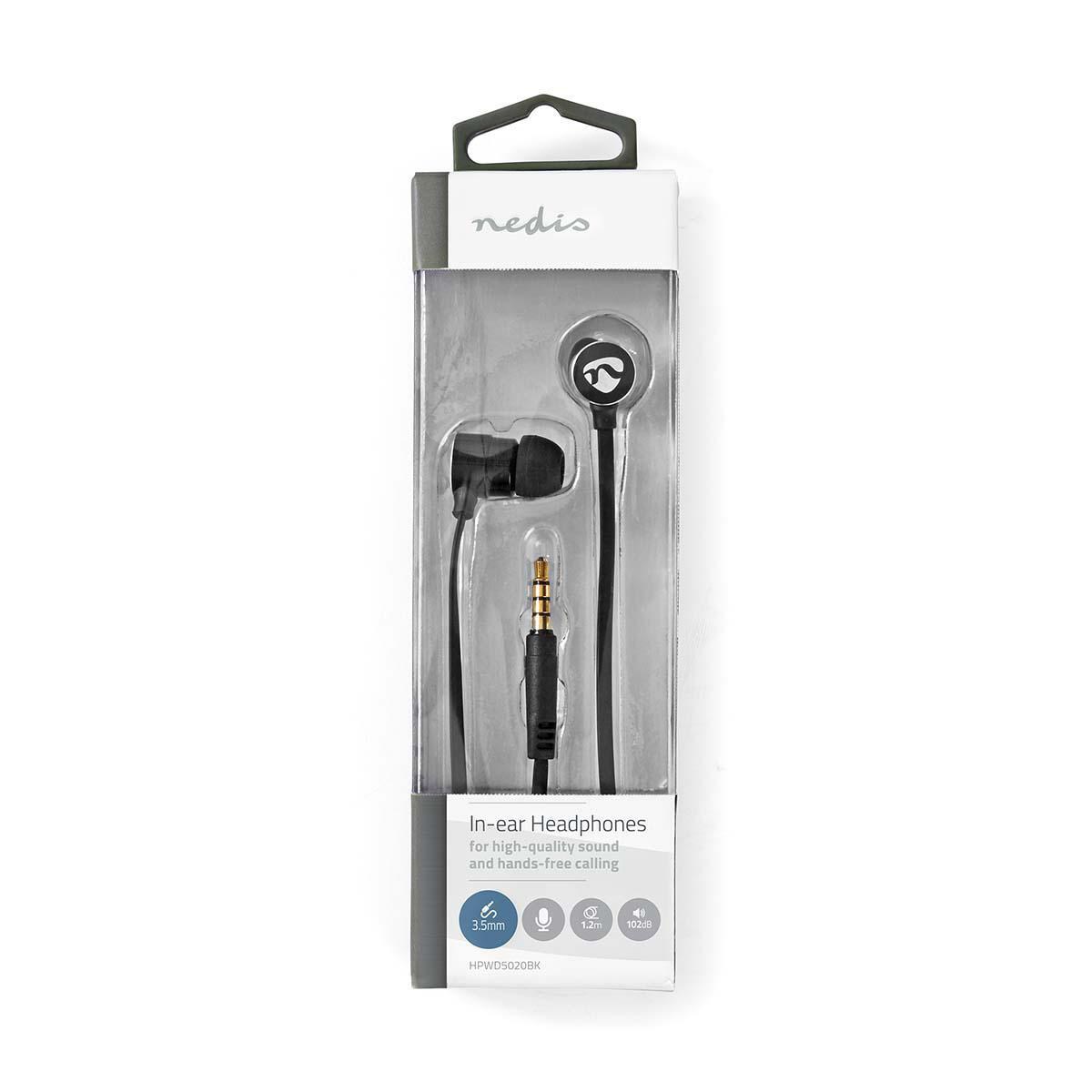 Bedrade Koptelefoon | 3,5 mm | Kabellengte: 1.20 m | Ingebouwde microfoon | Volumebediening | Zilver / Zwart - Afbeelding 3