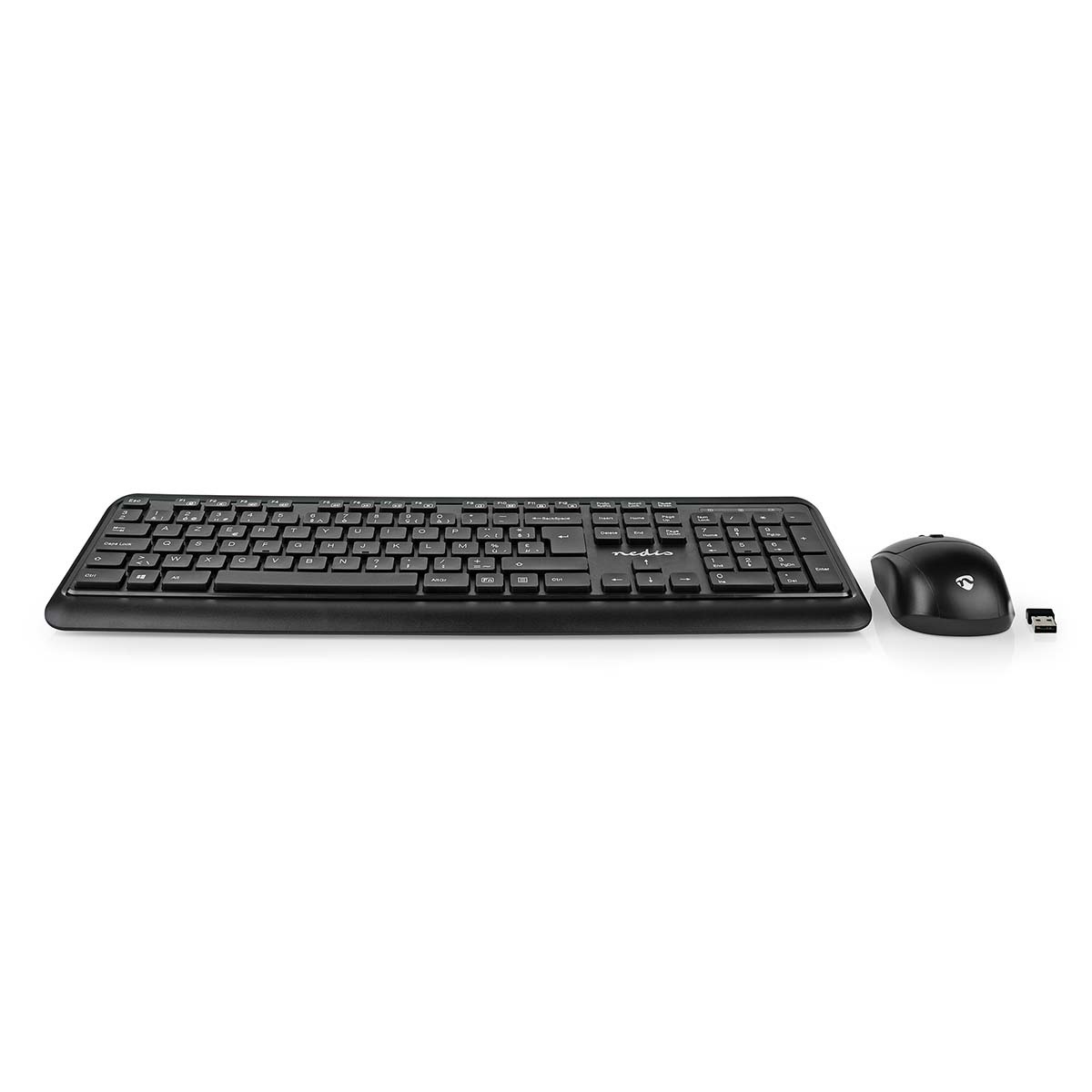 Nedis draadloze USB toetsenbord en muis set - AZERTY (BE) / zwart - Afbeelding 3