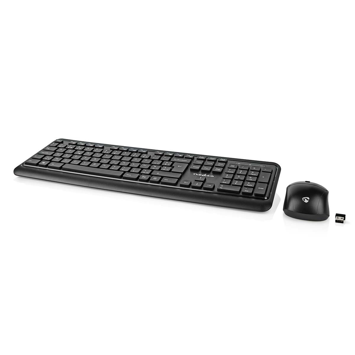 Nedis draadloze USB toetsenbord en muis set - AZERTY (BE) / zwart - Afbeelding 4