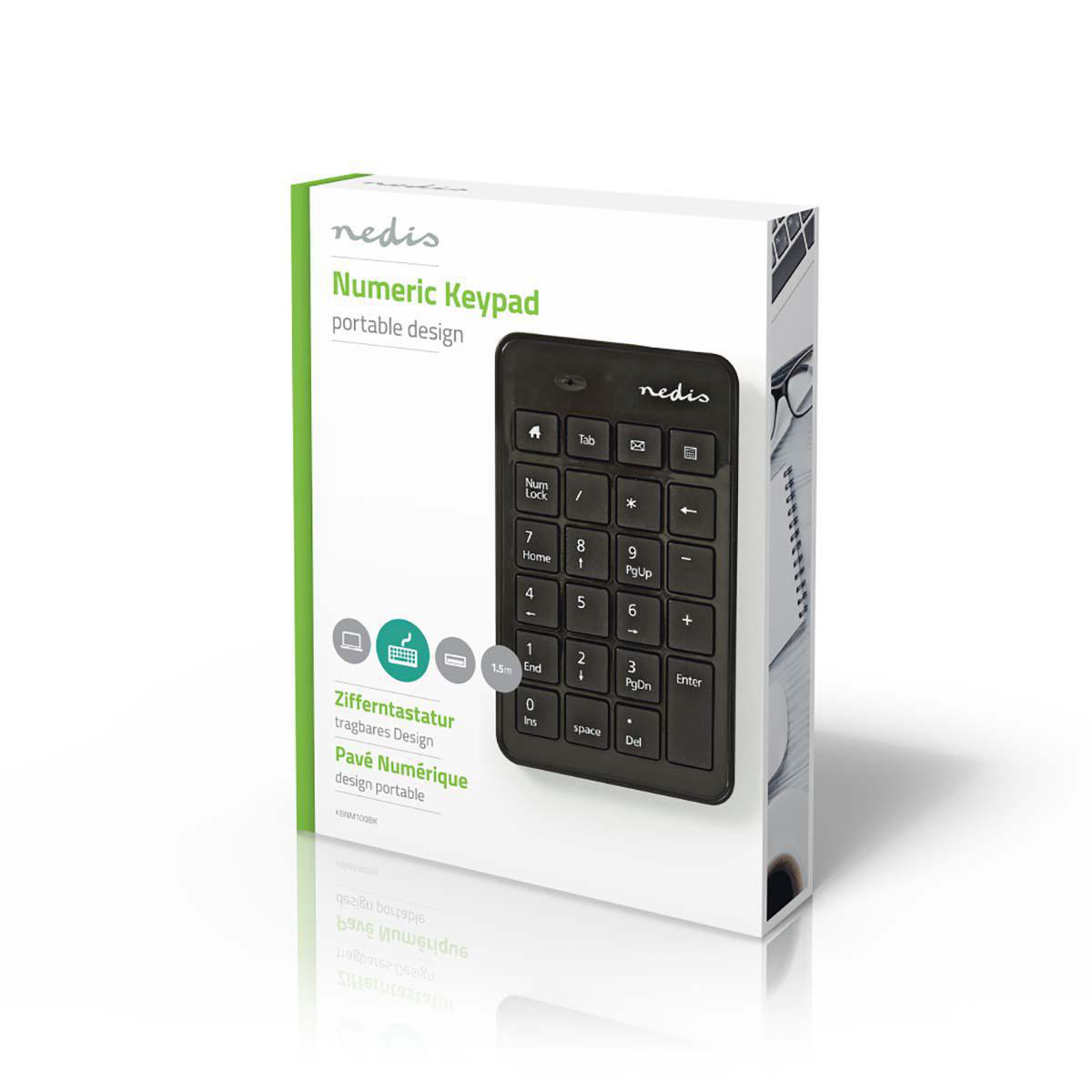 Nedis bedraad numeriek USB keypad / zwart - 1,5 meter - Afbeelding 3