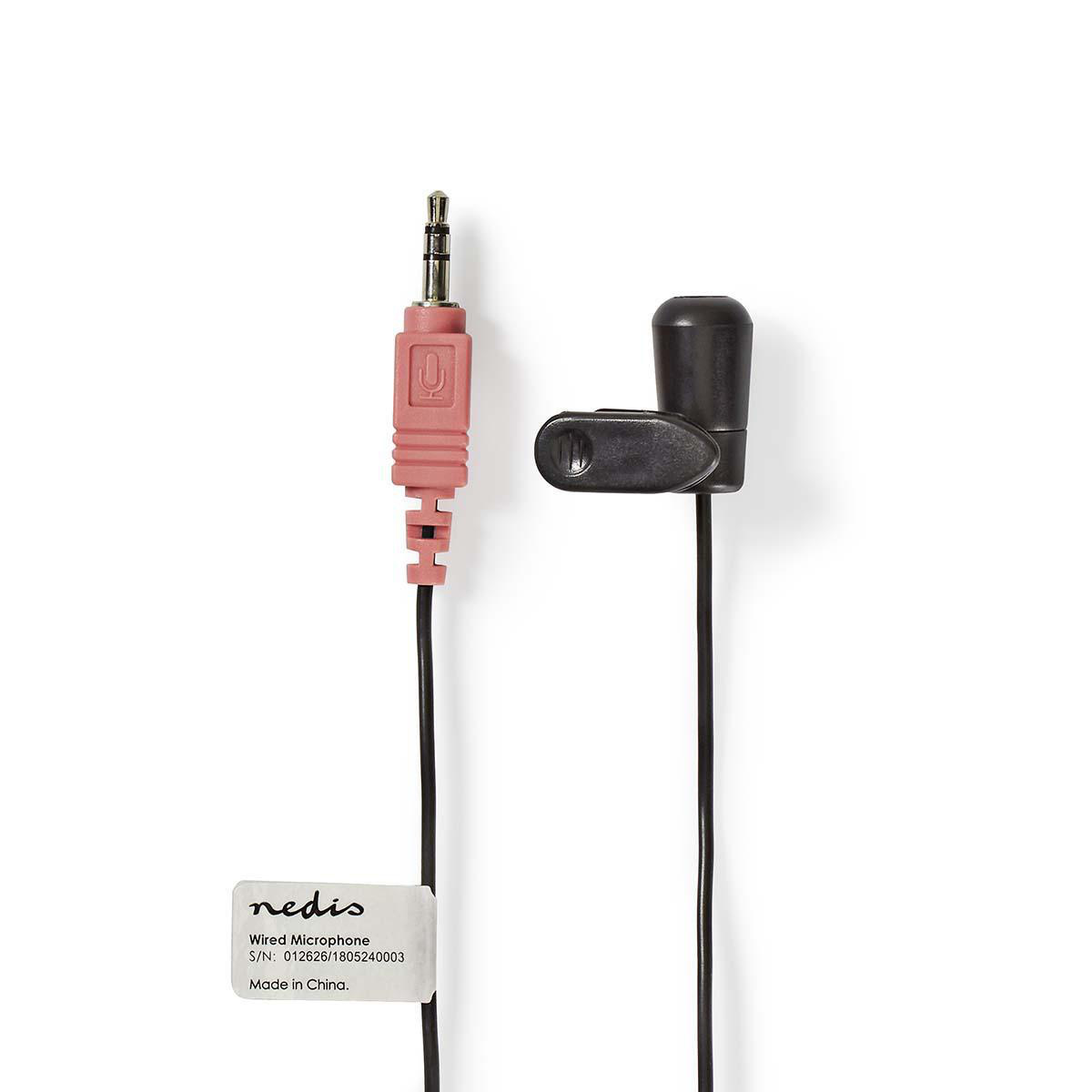 Nedis clip-on microfoon - 1x 3,5mm Jack / zwart - 1,8 meter - Afbeelding 3