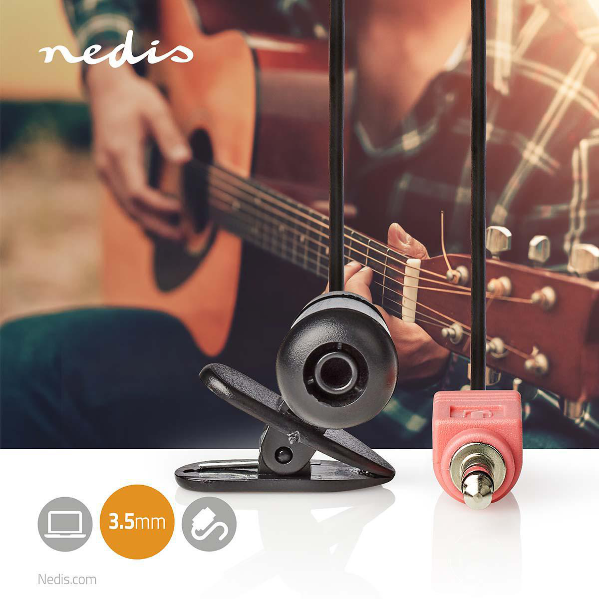 Nedis clip-on microfoon - 1x 3,5mm Jack / zwart - 1,8 meter - Afbeelding 6