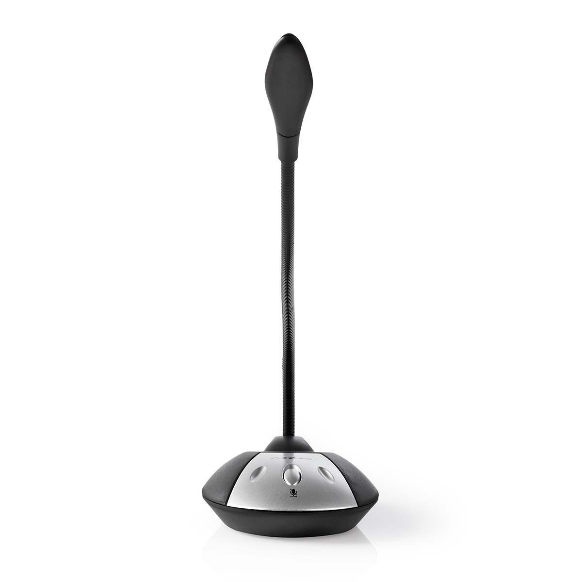 Nedis desk microfoon met flexibele nek - USB-A / zwart/grijs - 1,5 meter - Afbeelding 2
