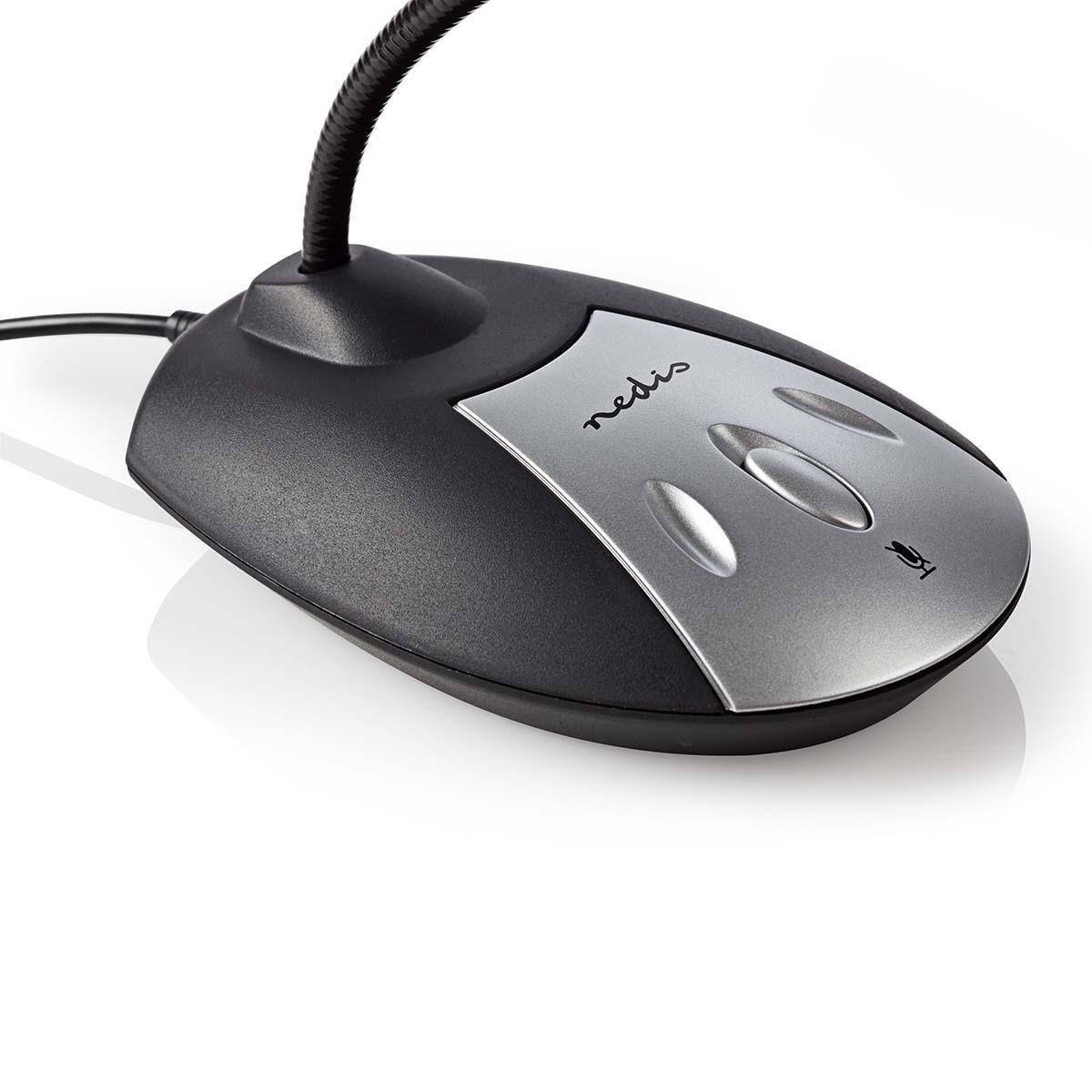 Nedis desk microfoon met flexibele nek - USB-A / zwart/grijs - 1,5 meter - Afbeelding 4