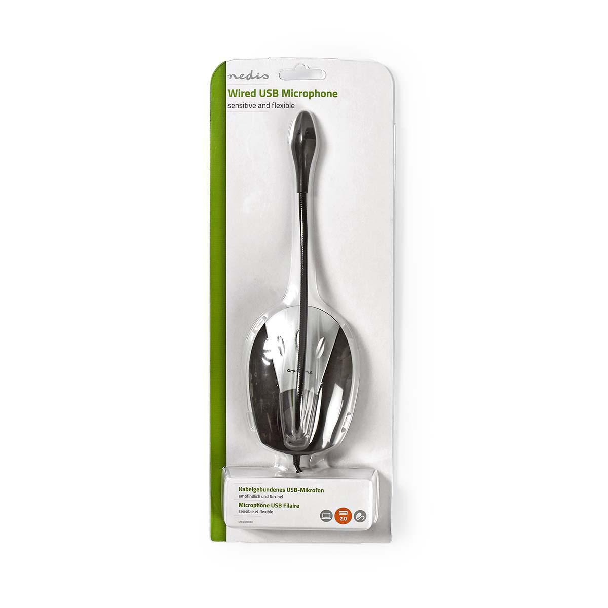 Nedis desk microfoon met flexibele nek - USB-A / zwart/grijs - 1,5 meter - Afbeelding 8