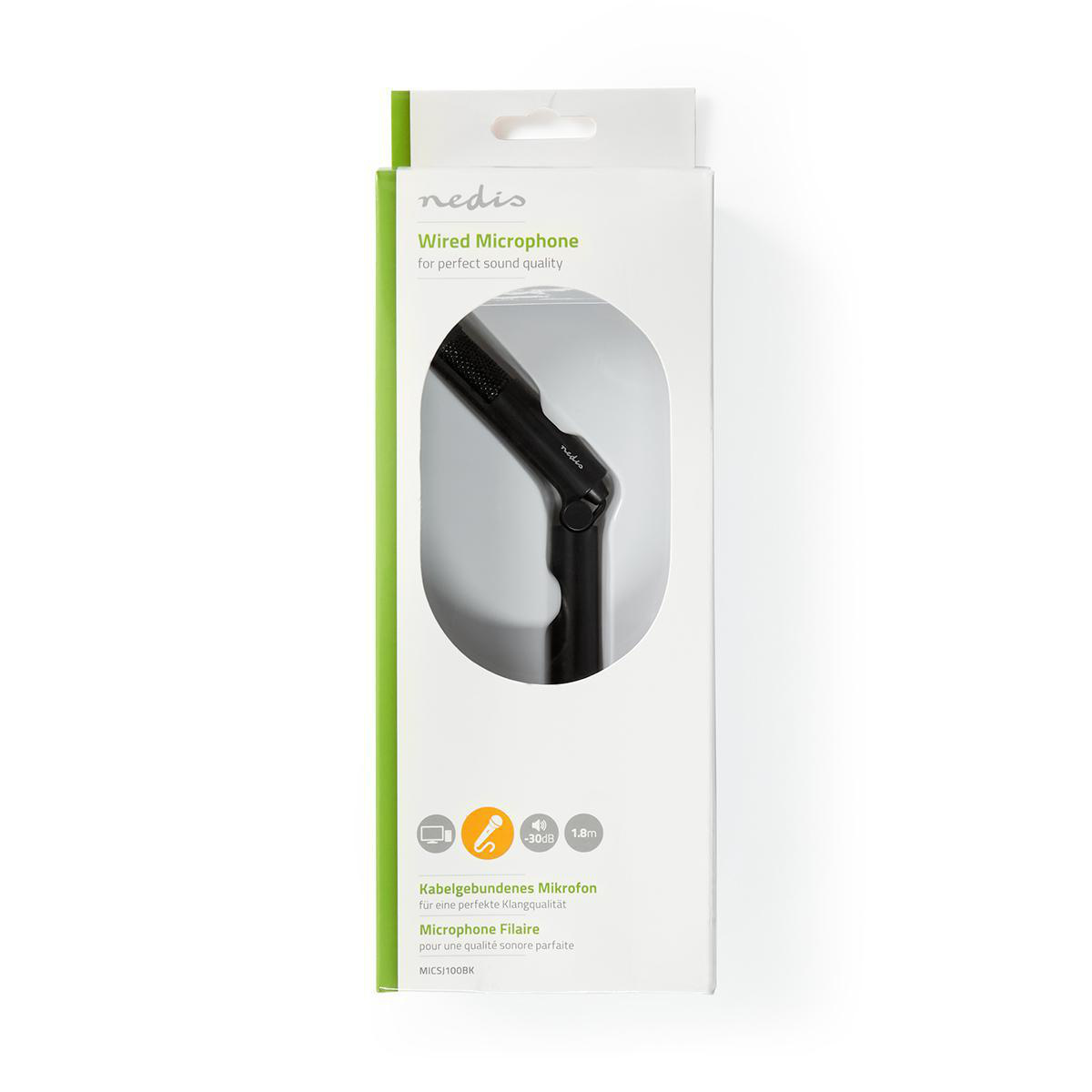 Nedis desk microfoon met kantelbare kop - 1x 3,5mm Jack / zwart - 1,8 meter - Afbeelding 5
