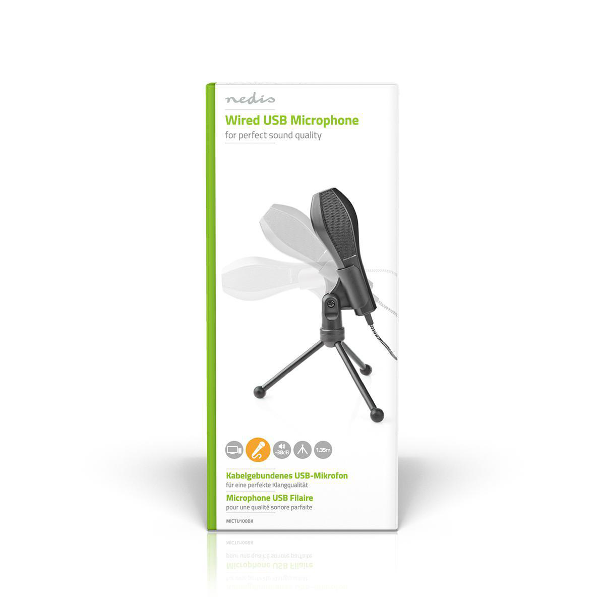 Nedis condensator microfoon met tripod standaard - USB-A / zwart - 1,4 meter - Afbeelding 9