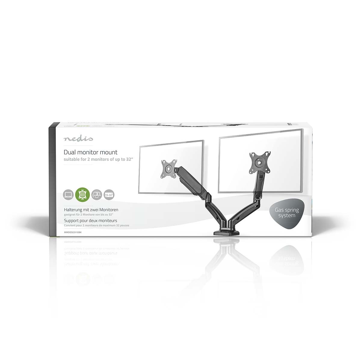 Nedis bureaubeugel voor 2 monitoren tot 32 inch | interactief - Afbeelding 8