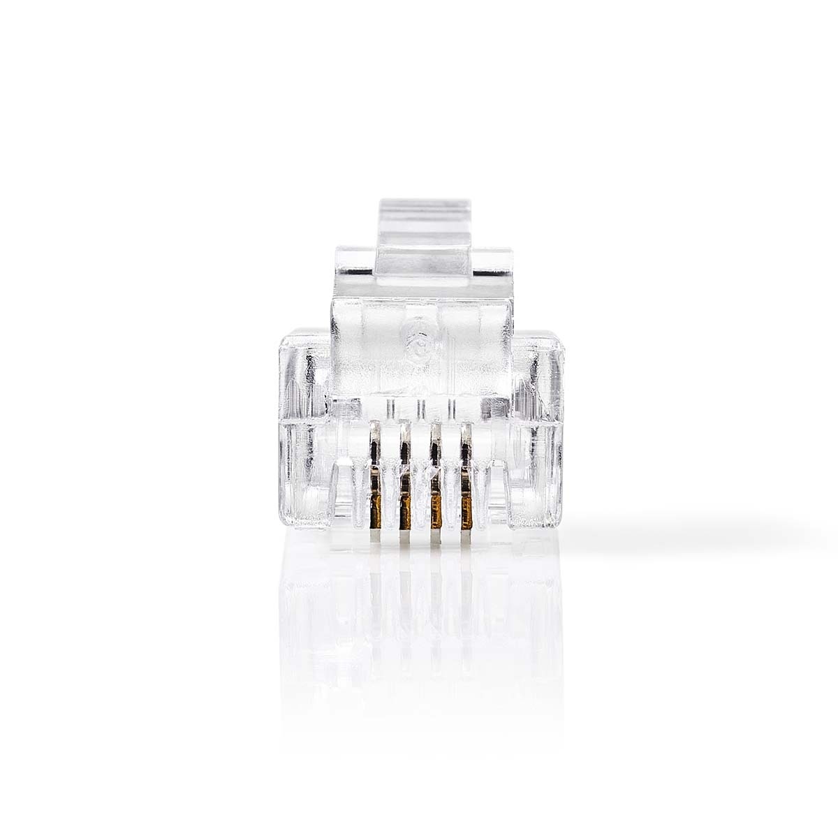 Nedis RJ11 krimp connectoren (6P4C) voor platte telefoonkabel - 10 stuks / transparant