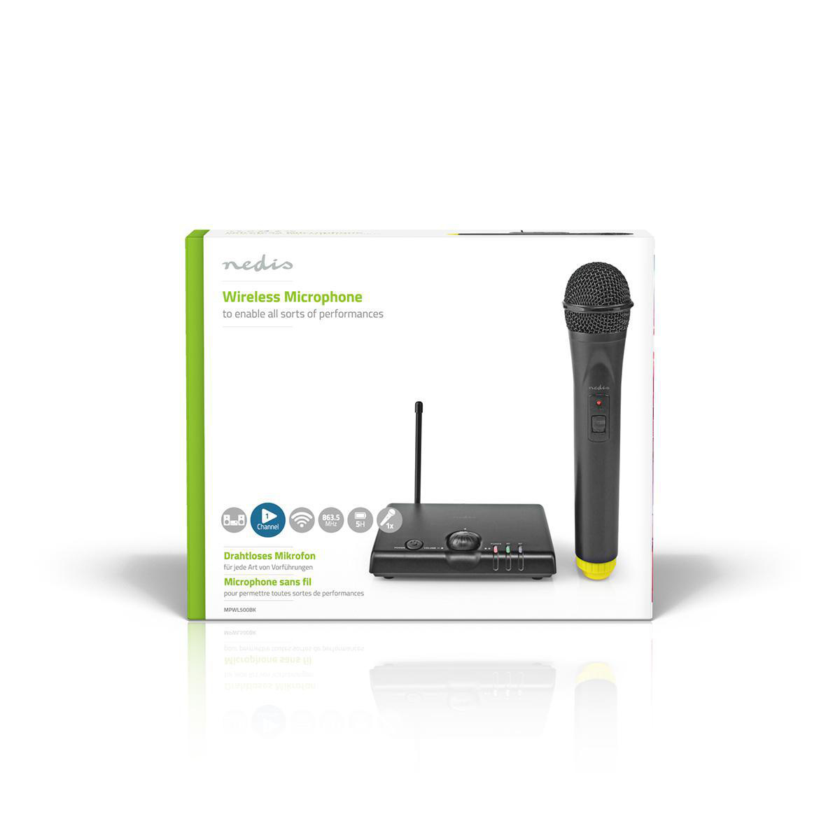 Nedis draadloze microfoon set met 1 microfoon / zwart - Afbeelding 10