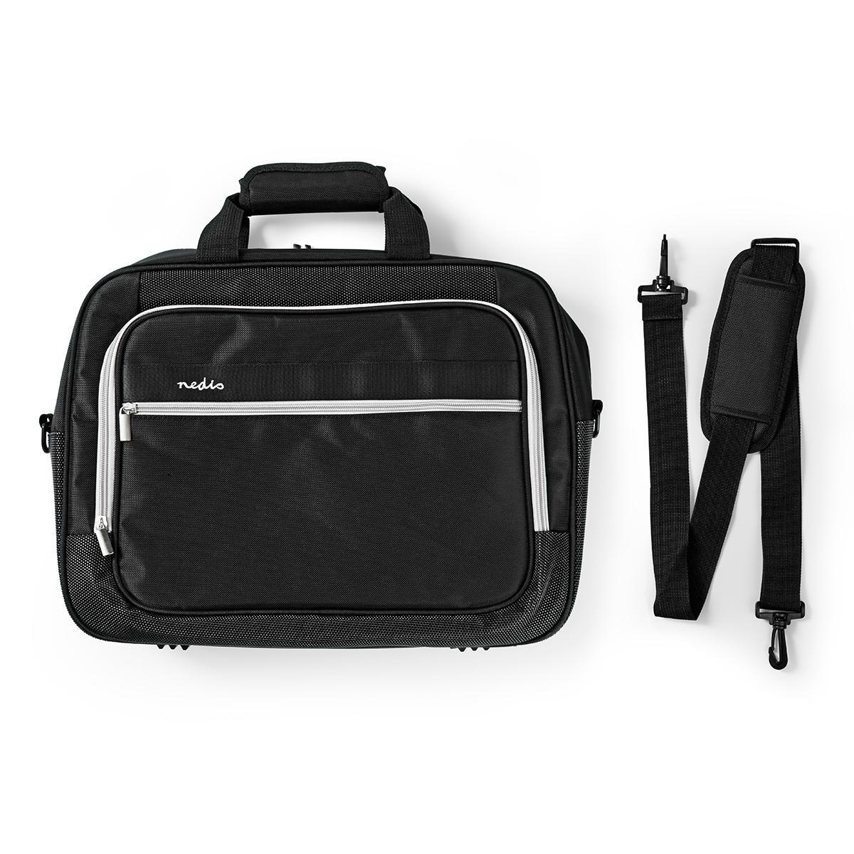 Nedis notebooktas met schouderriem en opbergvakken voor 15 inch t/m 16 inch notebooks / zwart - Afbeelding 6
