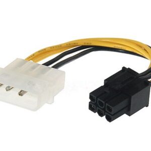 Interne Voedingskabel | Molex Male | PCI-Express Male | Verguld | 0.20 m | Rond | PVC | Geel / Zwart | Envelop
