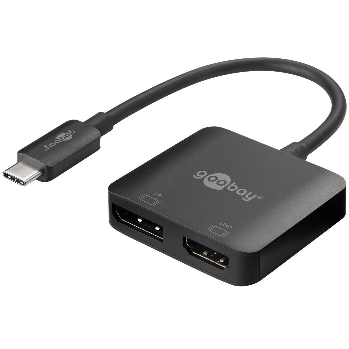 USB-C naar DisplayPort en HDMI 4K 60Hz adapter | zwart | 0,15 meter - Afbeelding 2