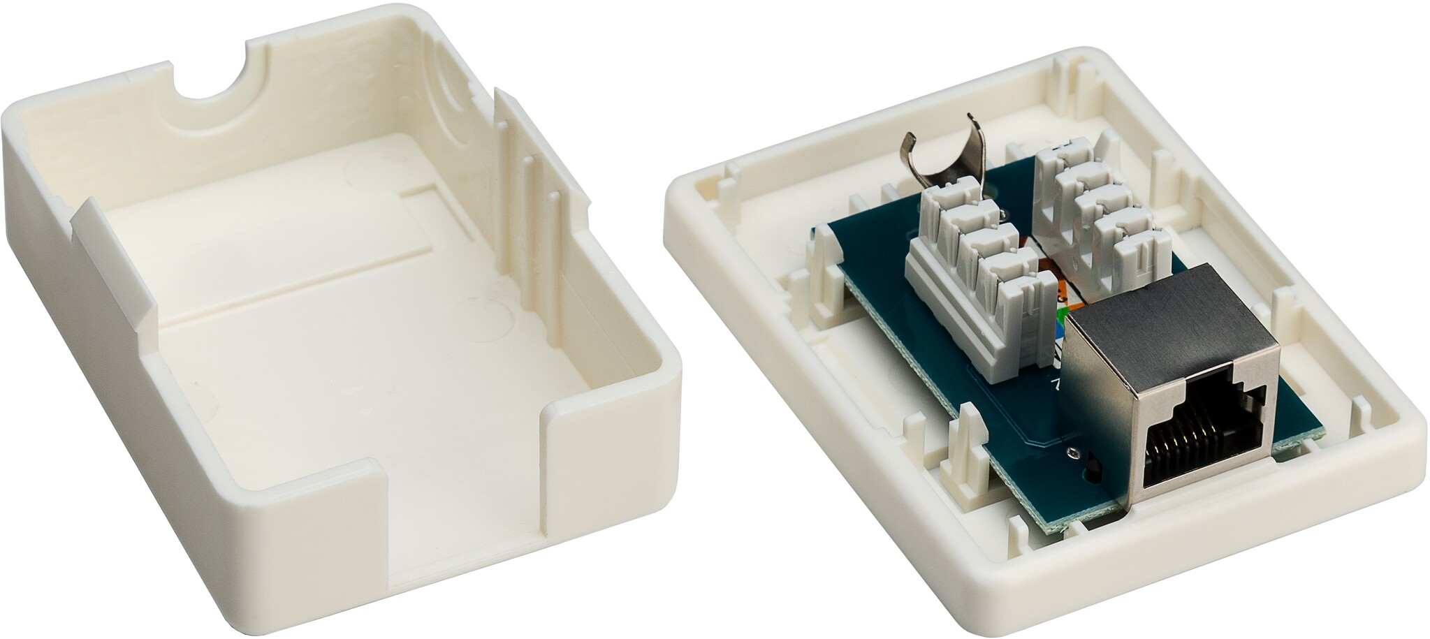 CAT6 Gigabit netwerk uitvoerdoos/montagedoos met 1 RJ45 poort - afgeschermd / wit - Afbeelding 2