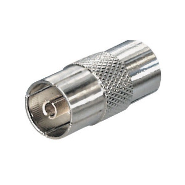 IEC (m) - IEC (v) coax adapter / metaal - Afbeelding 2