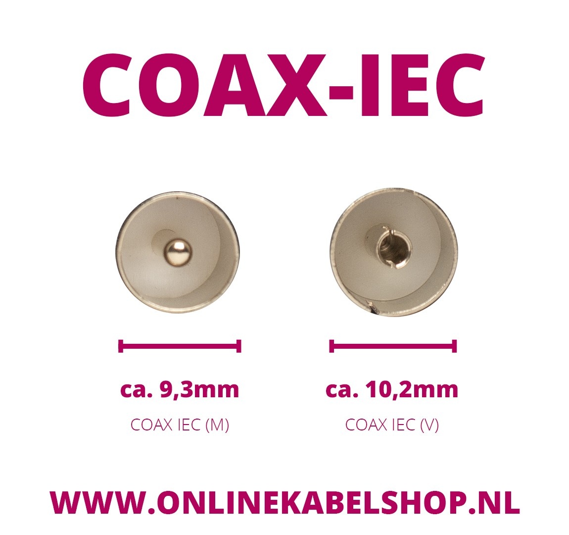 IEC (m) - IEC (v) coax adapter / metaal - Afbeelding 3
