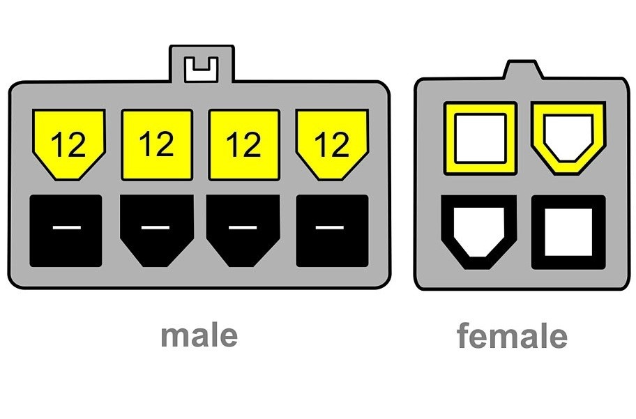 ATX12V P4 (v) - EPS12V 8-pins (m) voedingskabel - 0,20 meter - Afbeelding 2