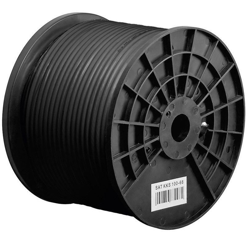 100 dB outdoor coaxkabel op haspel voor buiten (CCS) / zwart - 100 meter - Afbeelding 2