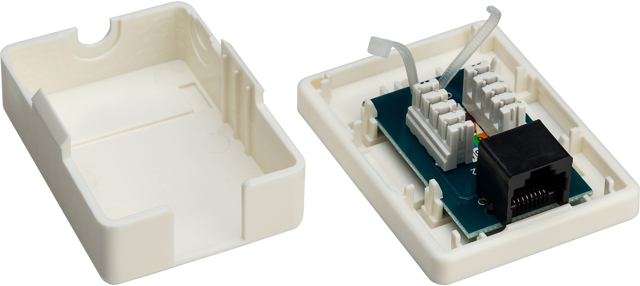 CAT6 Gigabit netwerk uitvoerdoos/montagedoos met 1 RJ45 poort / wit - Afbeelding 2