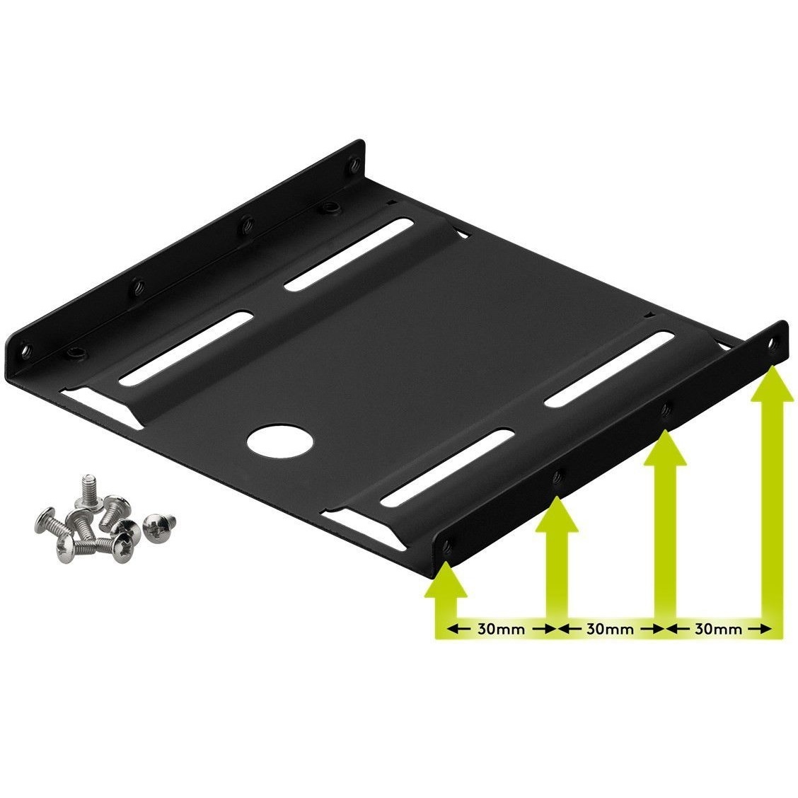 2,5'' HDD/SSD naar 3,5'' slot montage frame / zwart - Afbeelding 2