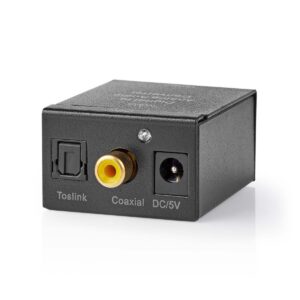 Digitale Audioconverter | 1-weg | Ingangen audio / video / data: 1x Digital RCA / 1x TosLink | Uitgangen audio / video / data: 1x (2x RCA) / 1x 3.5 mm | Automatisch | Zwart