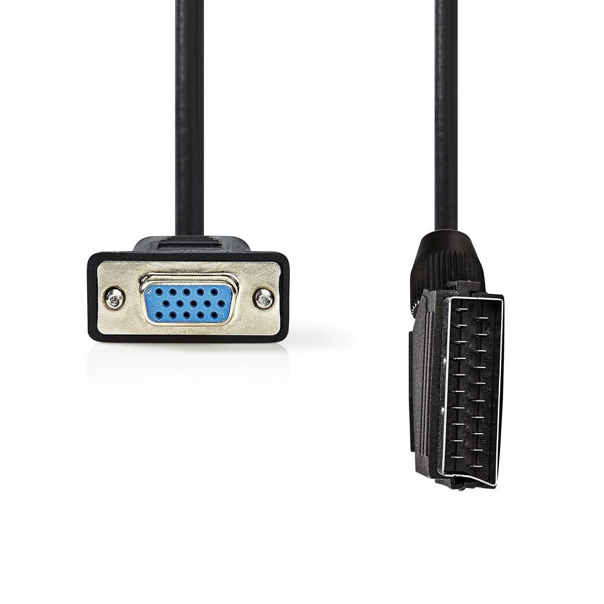 Scart (m) - VGA (v) kabel / zwart - 2 meter - Afbeelding 2
