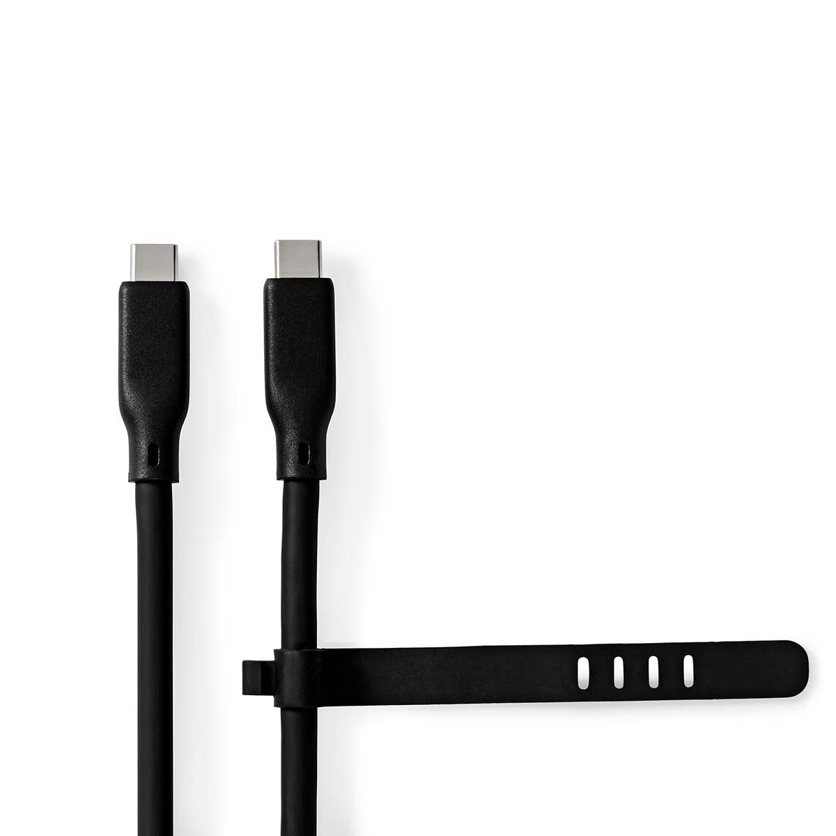 Nedis USB-C naar USB-C siliconen kabel - USB3.0 - PD 60W - 8K 30Hz / zwart - 1,5 meter