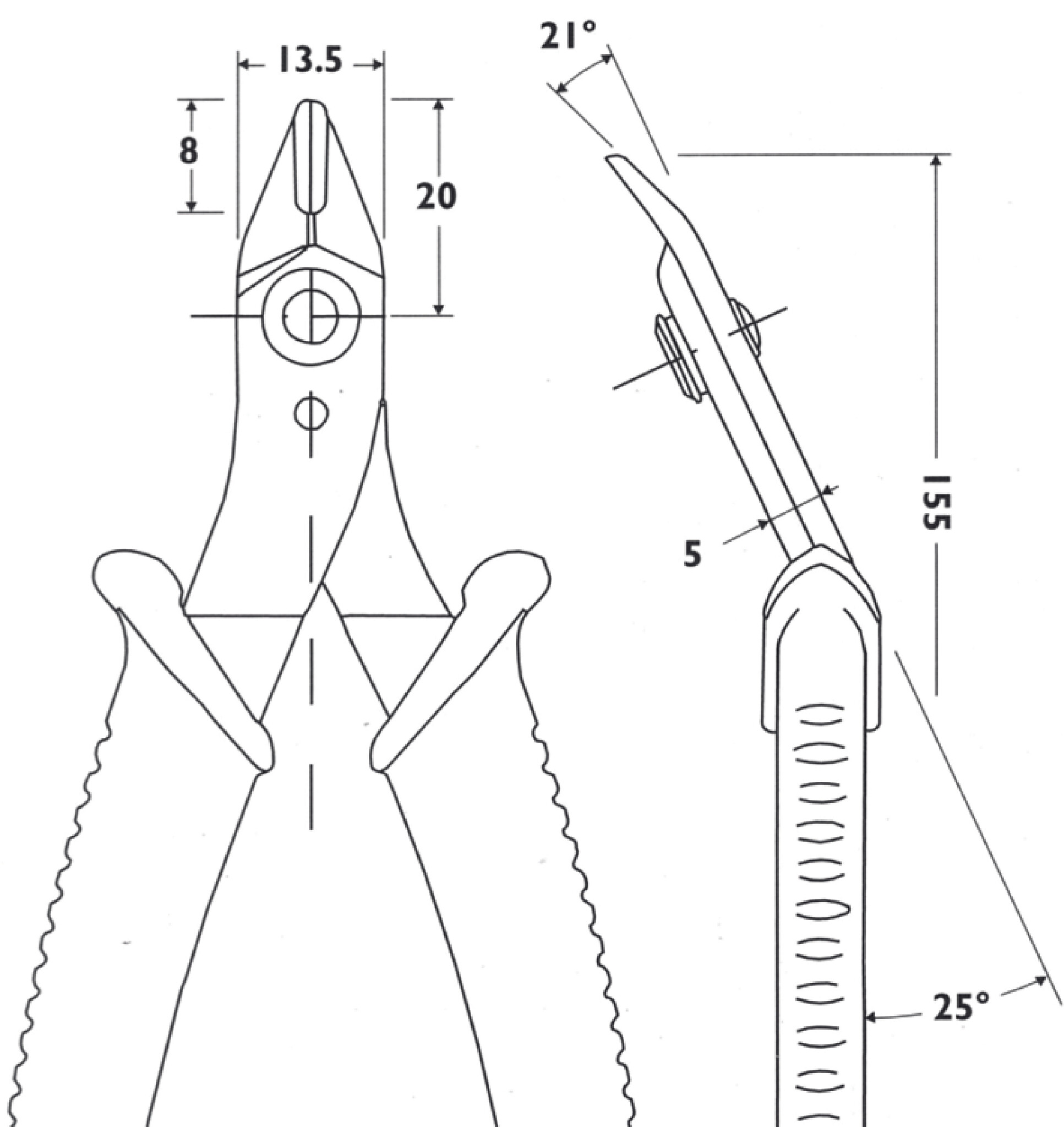Piergiacomi zijkniptang 138 mm - Afbeelding 2