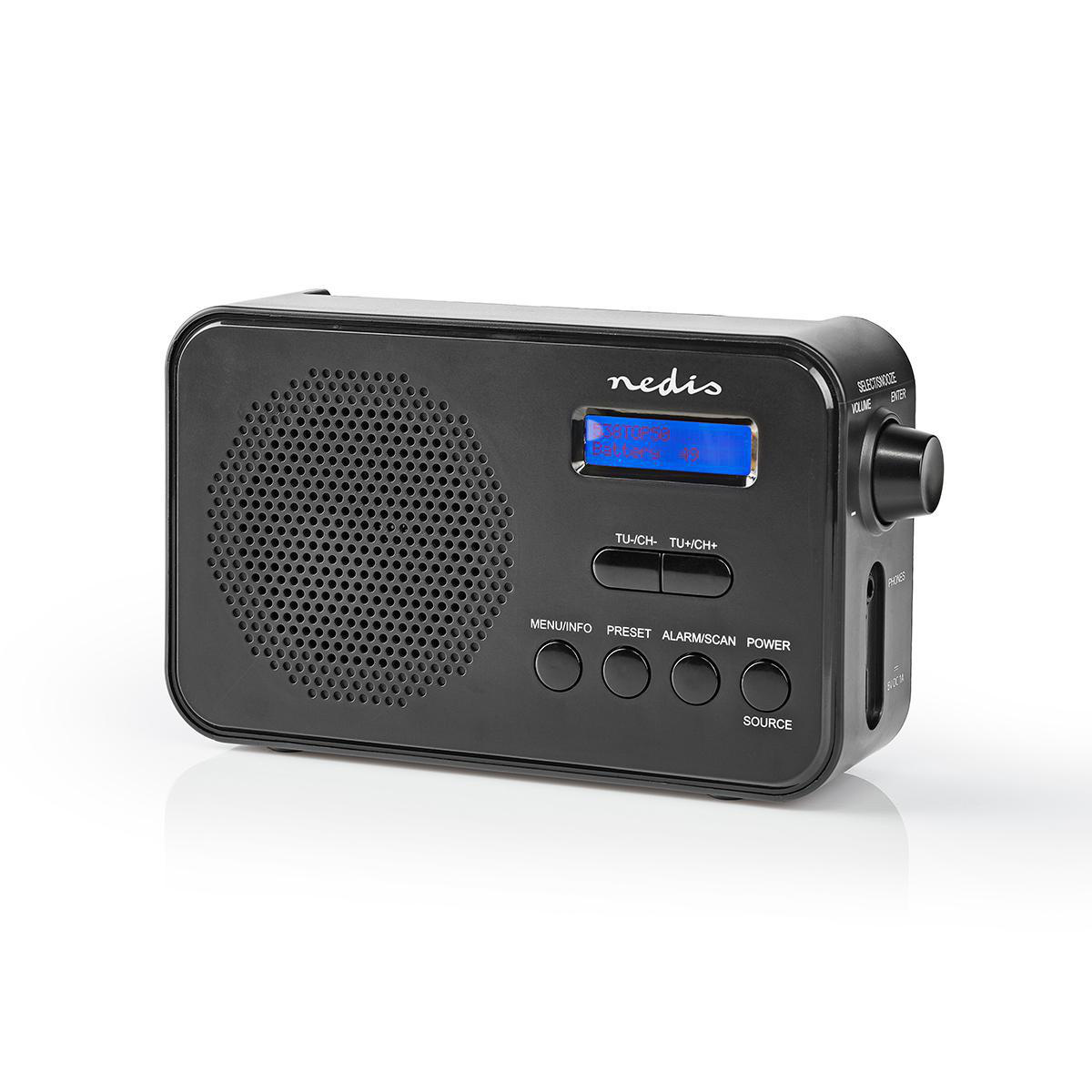 DAB+ Radio | Draagbaar Model | DAB+ / FM | 1.3 " | Zwart-Blauw Scherm | Batterij Gevoed / USB Gevoed | Digitaal | 3.6 W | Bluetooth® | Koptelefoonoutput | Wekker | Slaaptimer | IP20 | Zwart - Afbeelding 2