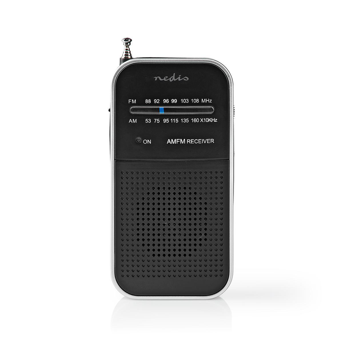 FM-Radio | Draagbaar Model | AM / FM | Batterij Gevoed | Analoog | 1.5 W | Zwart-Wit Scherm | Koptelefoonoutput | IP20 | Aluminium / Zwart - Afbeelding 4