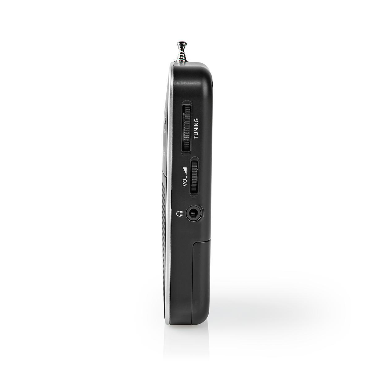FM-Radio | Draagbaar Model | AM / FM | Batterij Gevoed | Analoog | 1.5 W | Zwart-Wit Scherm | Koptelefoonoutput | IP20 | Aluminium / Zwart - Afbeelding 5