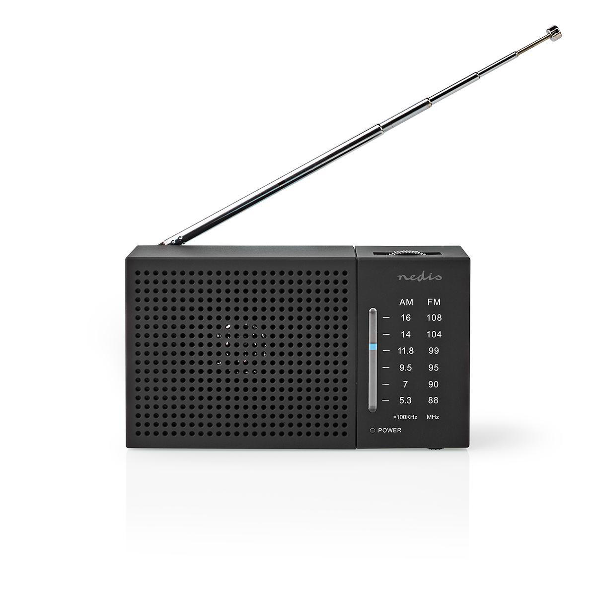 FM-Radio | Draagbaar Model | AM / FM | Batterij Gevoed | Analoog | 1.5 W | Zwart-Wit Scherm | Koptelefoonoutput | IP20 | Zwart - Afbeelding 2