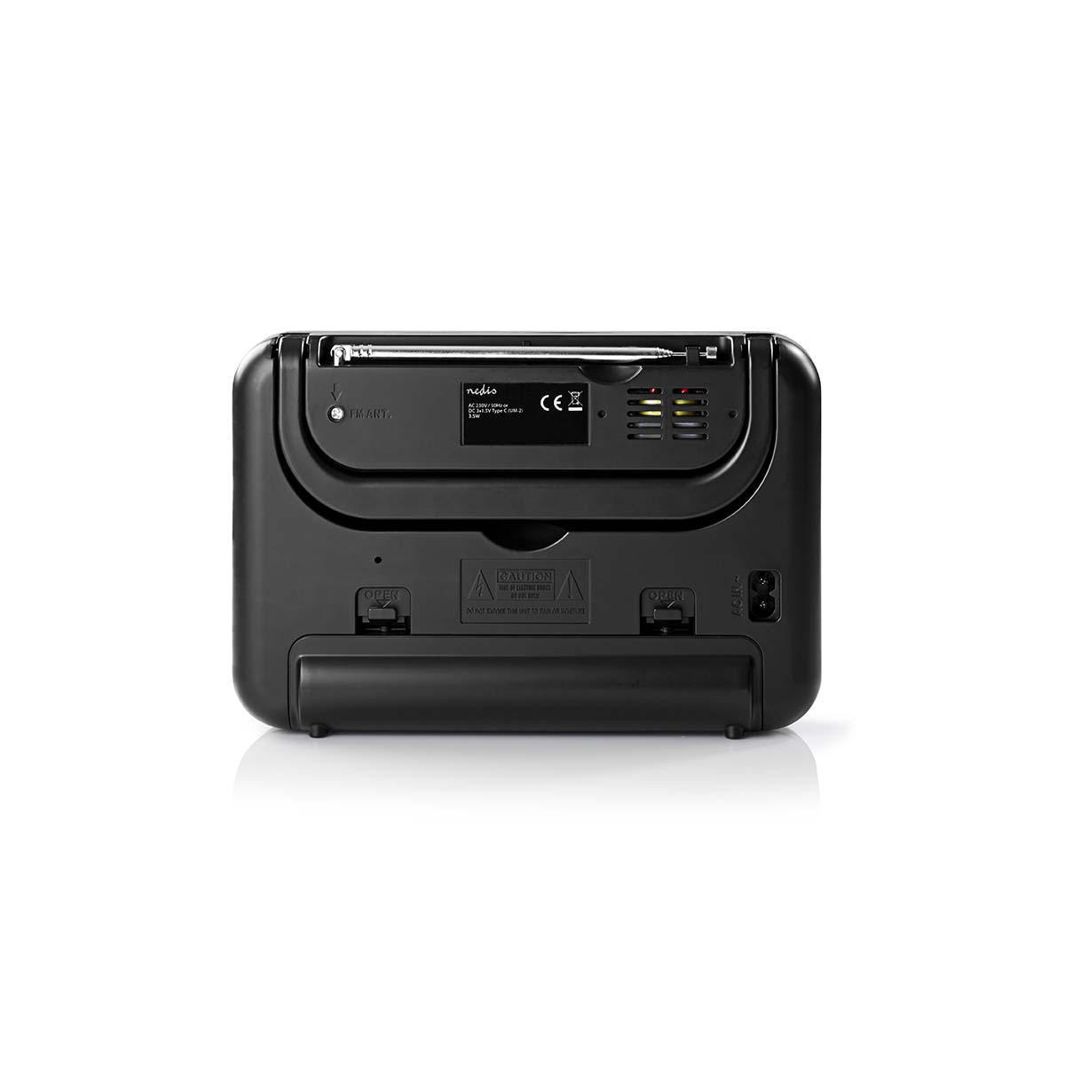 FM-Radio | Draagbaar Model | FM | Batterij Gevoed / Netvoeding | Analoog | 2.4 W | Zwart-Wit Scherm | Koptelefoonoutput | IP20 | Handvat | Grijs / Zwart - Afbeelding 4
