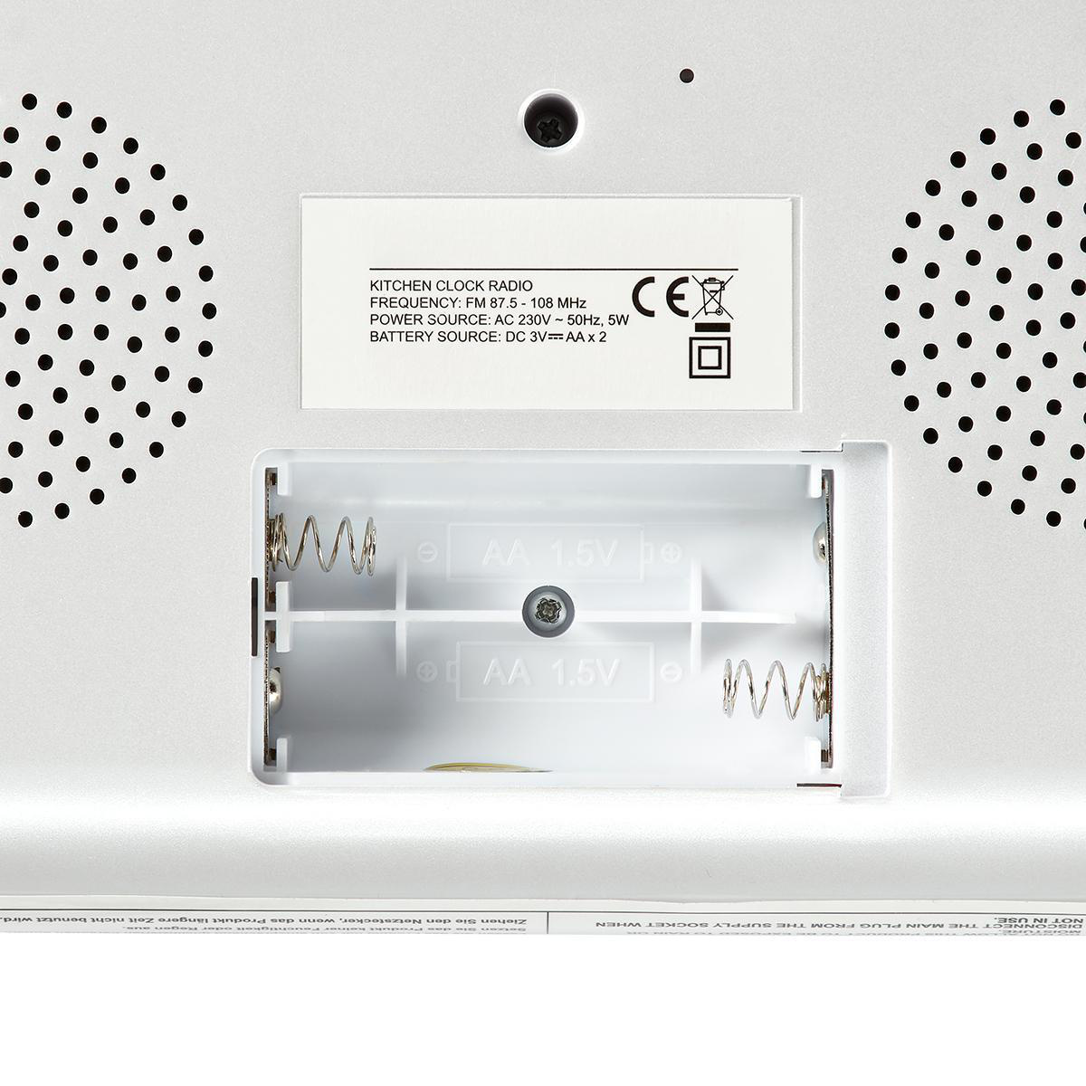 Nedis FM keukenradio voor onderbouwmontage - AUX aansluiting / wit - Afbeelding 8