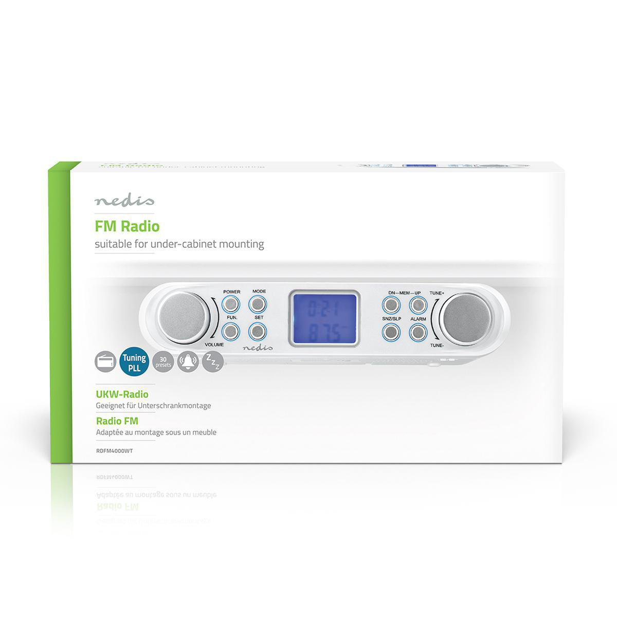 Nedis FM keukenradio voor onderbouwmontage - AUX aansluiting / wit - Afbeelding 10