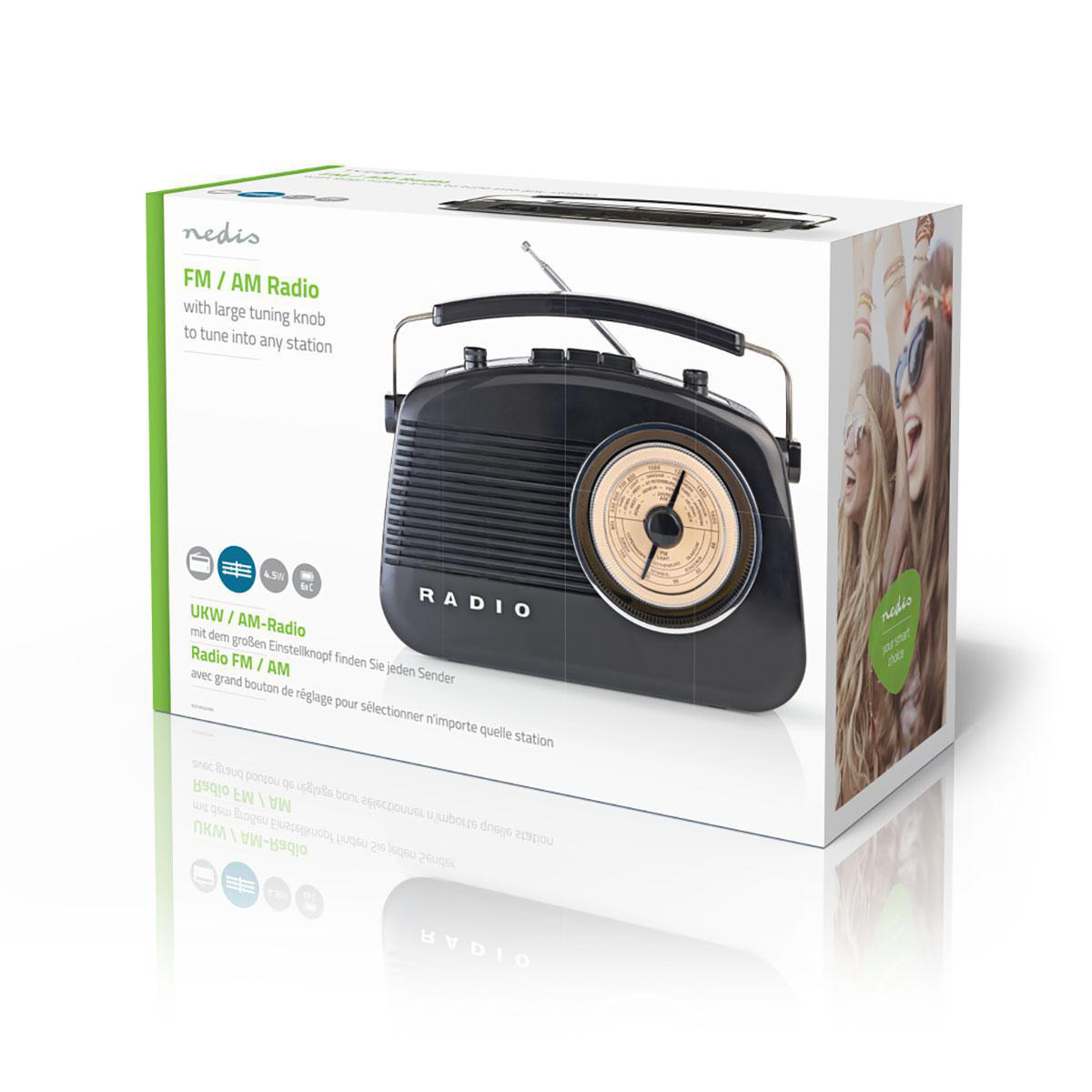 Nedis Retro AM/FM radio / zwart - Afbeelding 7