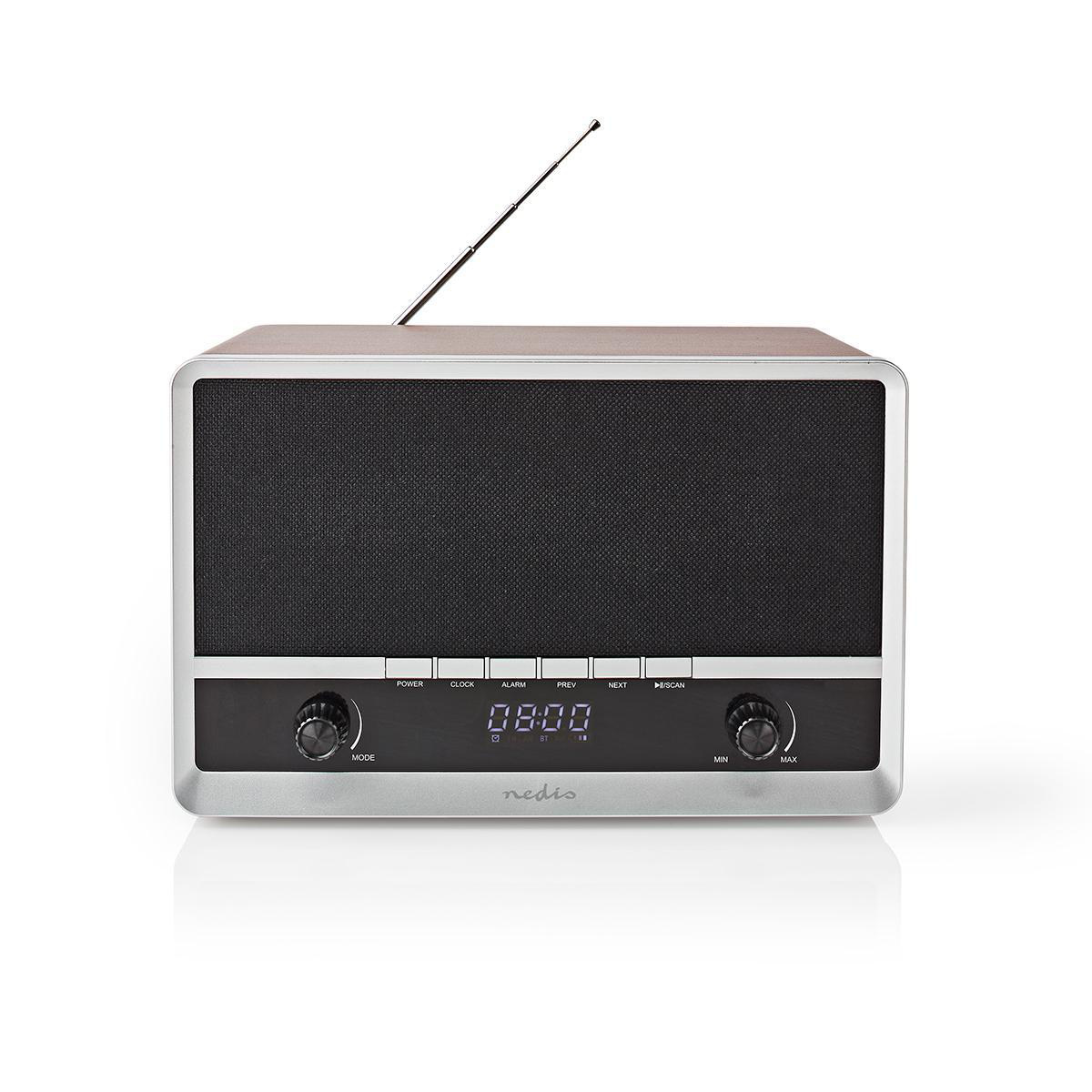 Nedis retro Bluetooth radio met AM/FM-radio en AUX / bruin/zwart - Afbeelding 2