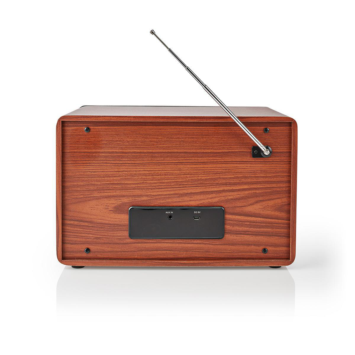 Nedis retro Bluetooth radio met AM/FM-radio en AUX / bruin/zwart - Afbeelding 4
