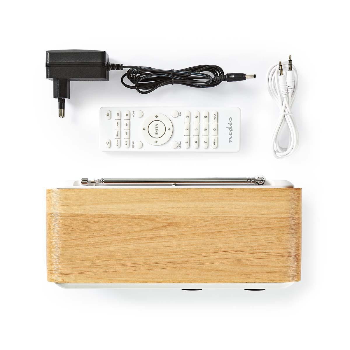 Nedis tafelradio met internetradio, DAB+/FM-radio, Bluetooth, AUX en USB - 7W / hout/wit - Afbeelding 9